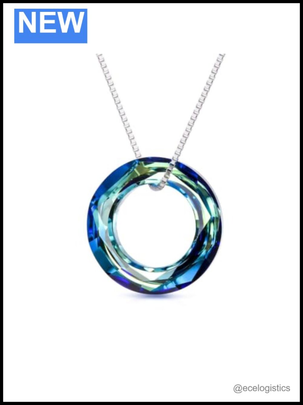 925 Sterling Silver Circle Pendant Necklace 18 Inch Box Chain
